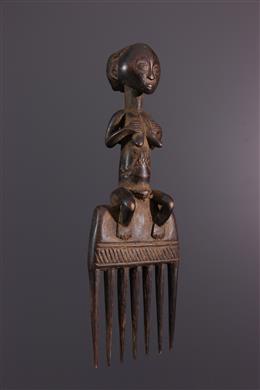 Arte Africano - Peine Luba con patrón femenino