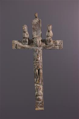 Arte Africano - Crucifijo de bronce Kongo Nkandi kiditu