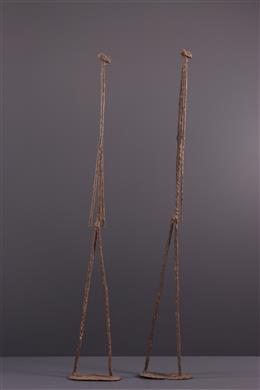 Arte Africano - Figuras de bronce de la pareja primordial Dogon