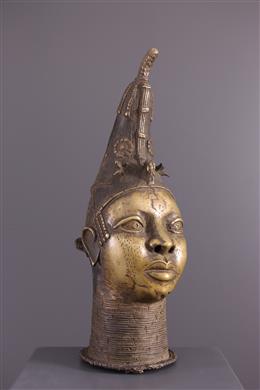 Cabeza conmemorativa de Benín en bronce