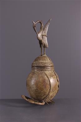 Caja de bronce Dogon con tapa