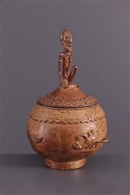 Arte Africano - Caja de bronce Dogon con tapa