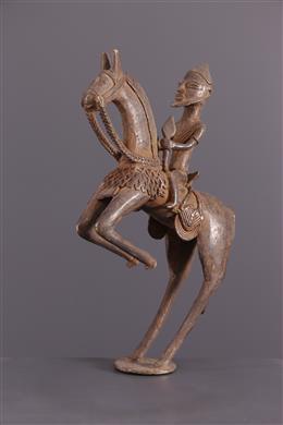 Arte Africano - Figura de bronce del jinete Dogon