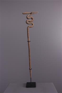 Arte Africano - serpiente de hierro negro Lobi